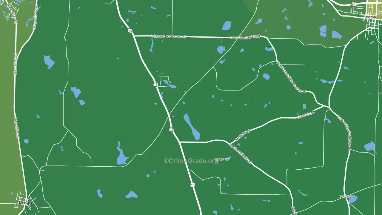Glasgow, GA Map of Drug-Related Crime Rates