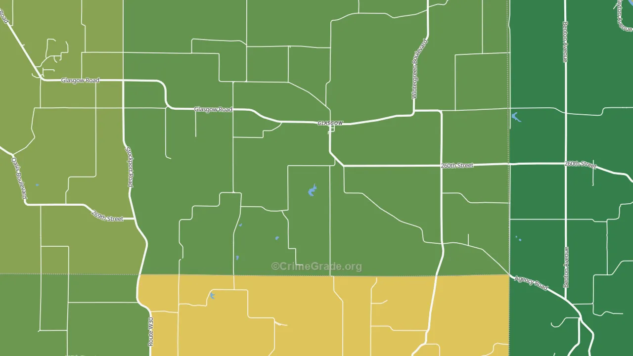 Glasgow, IA Map of Drug-Related Crime Rates
