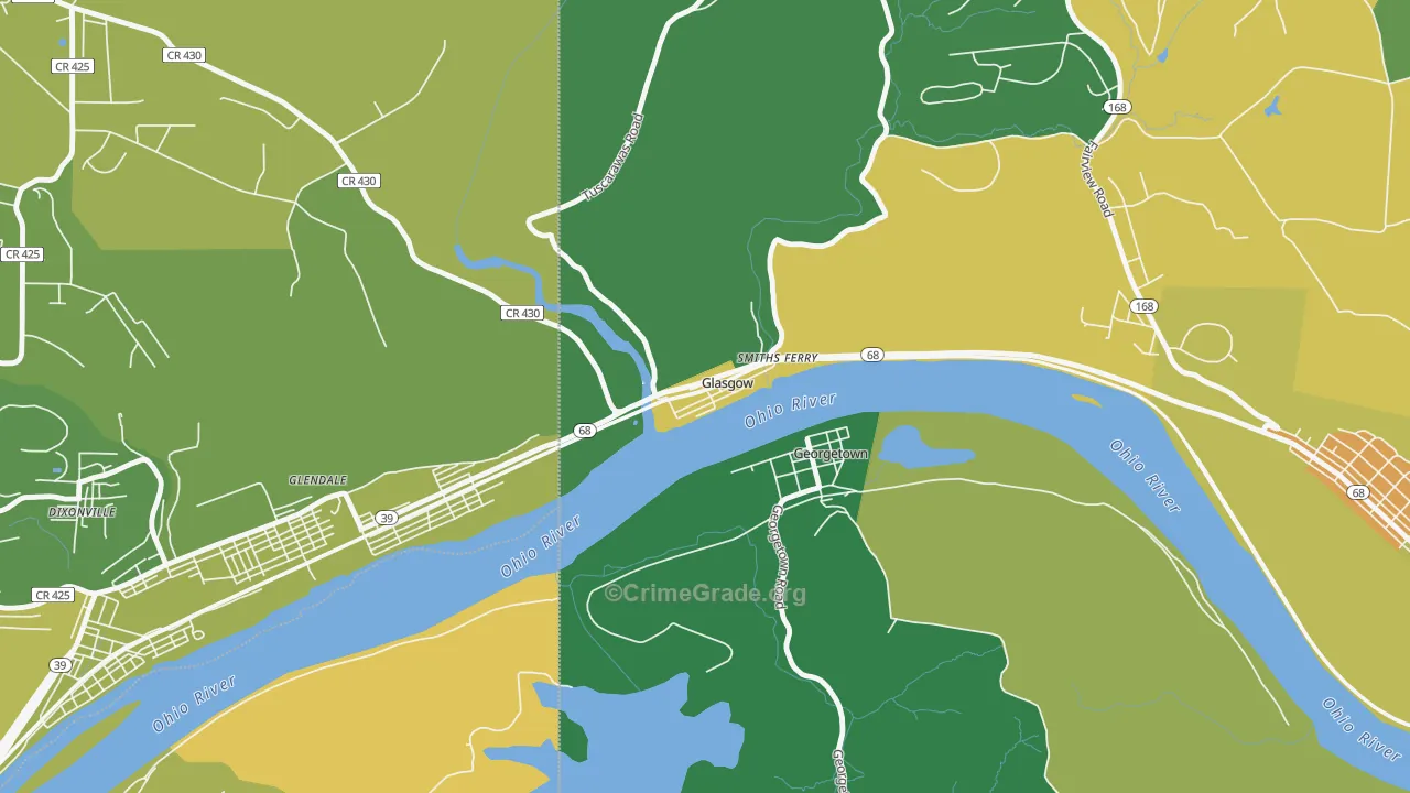Glasgow, PA Map of Drug-Related Crime Rates
