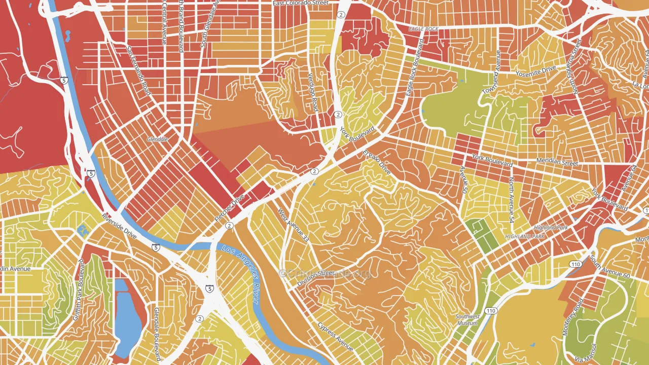 Glassell Park, Los Angeles, CA Map of Drug-Related Crime Rates