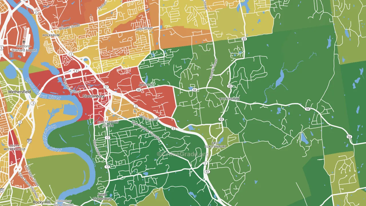 Glastonbury, CT Map of Drug-Related Crime Rates