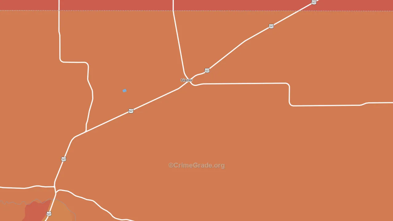 Glazier, TX Map of Drug-Related Crime Rates