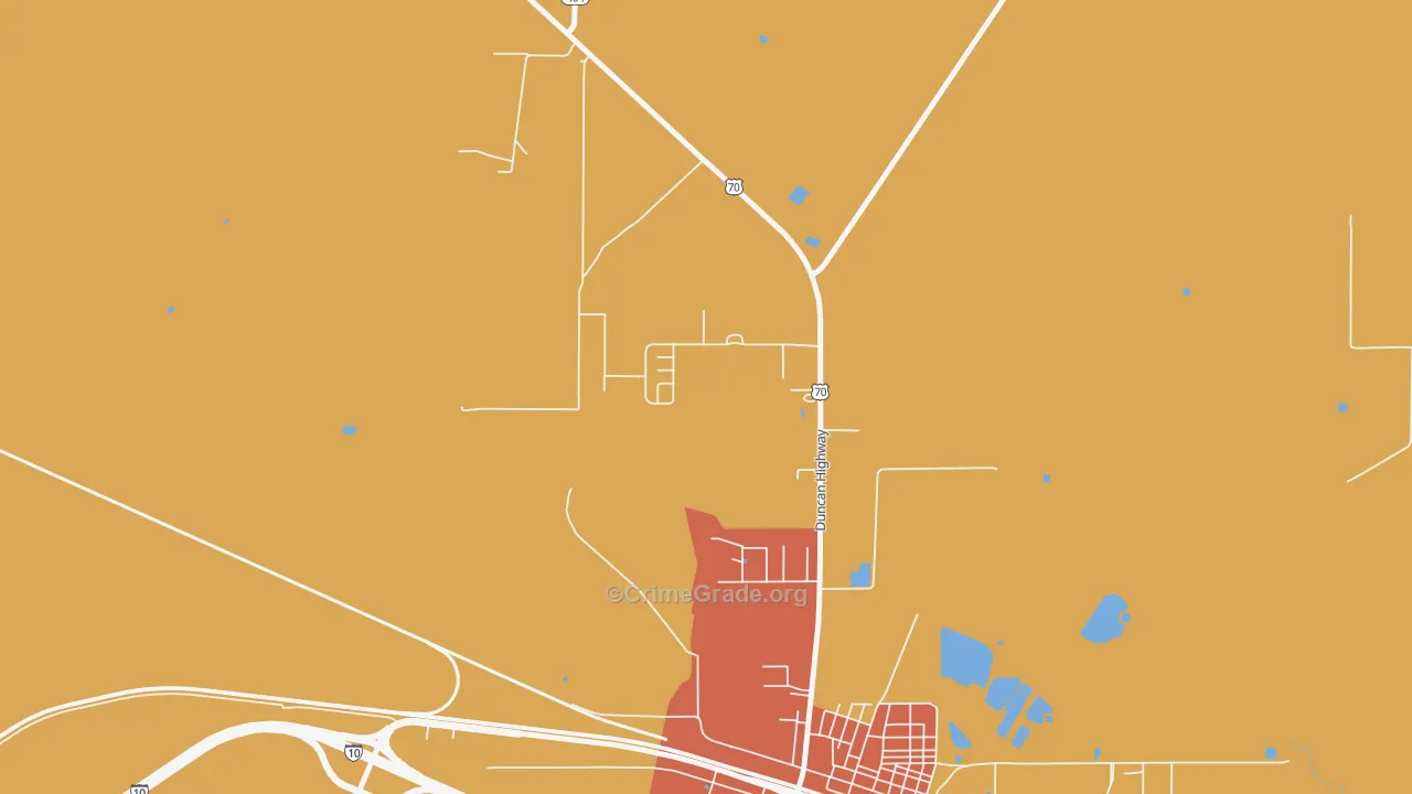 Glen Acres, NM Map of Drug-Related Crime Rates
