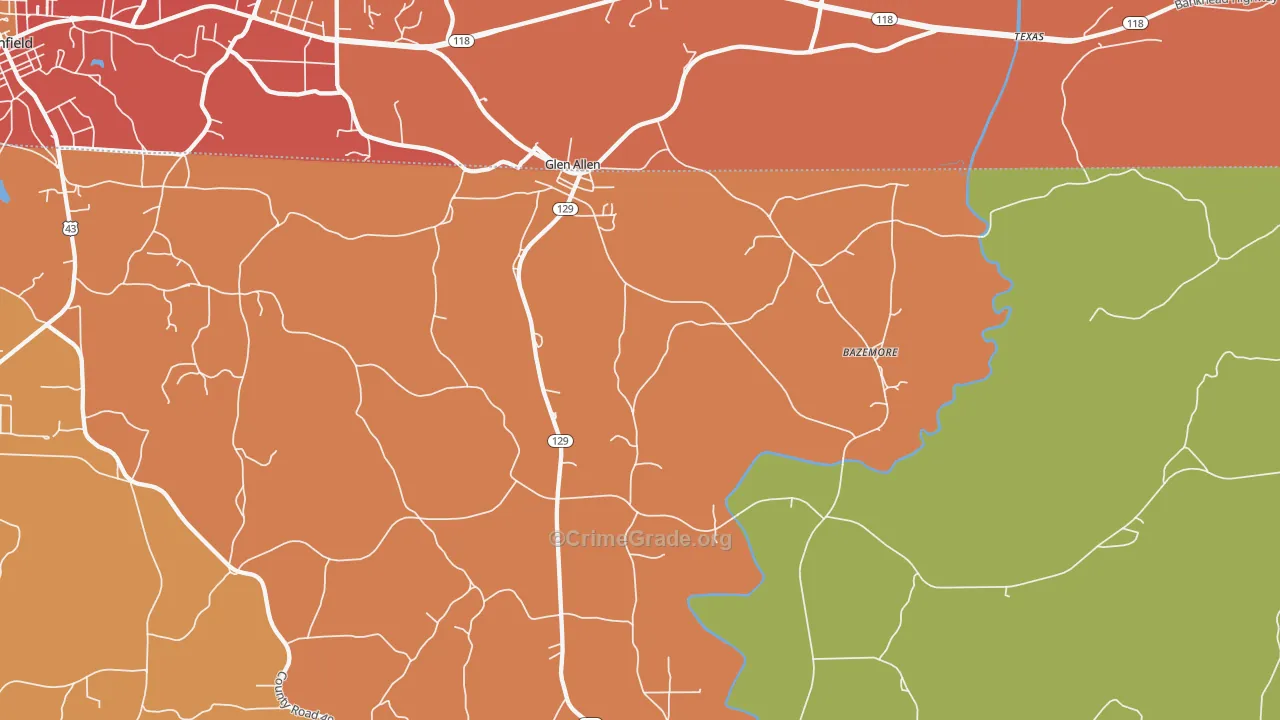 Glen Allen, AL Map of Drug-Related Crime Rates