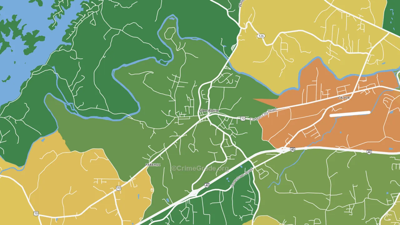 Glen Alpine, NC Map of Drug-Related Crime Rates