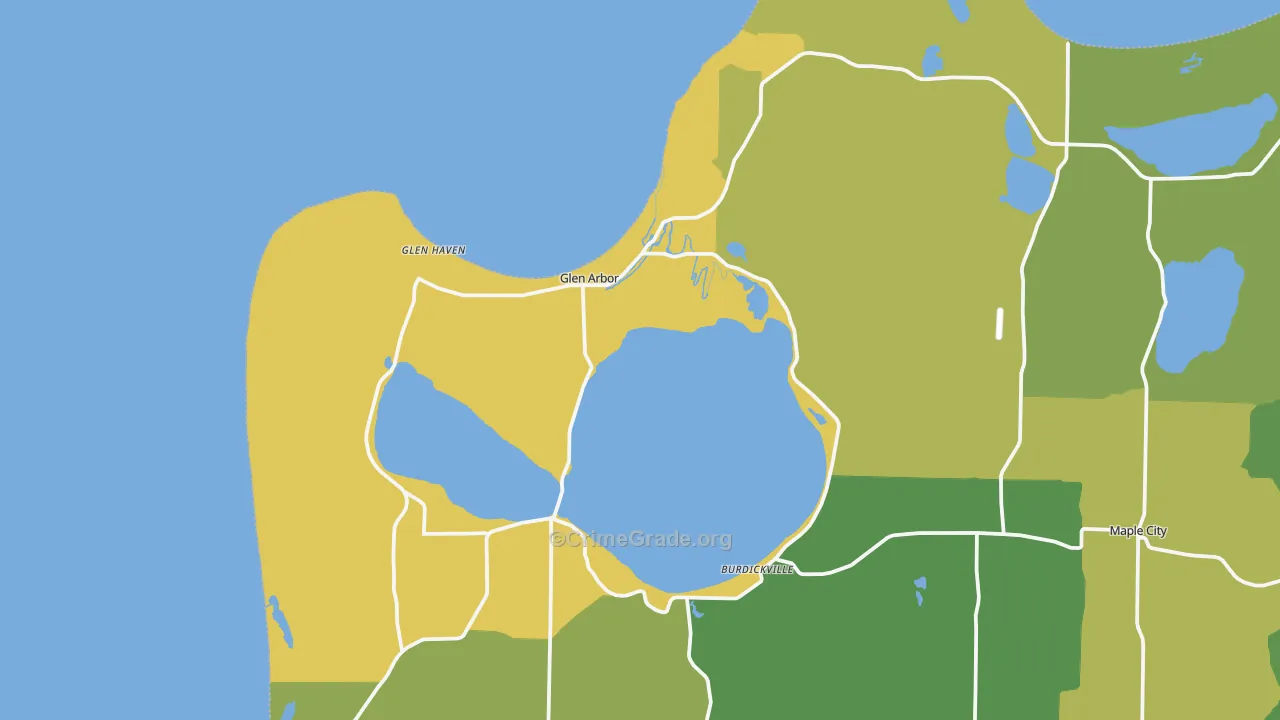 Glen Arbor, MI Map of Drug-Related Crime Rates