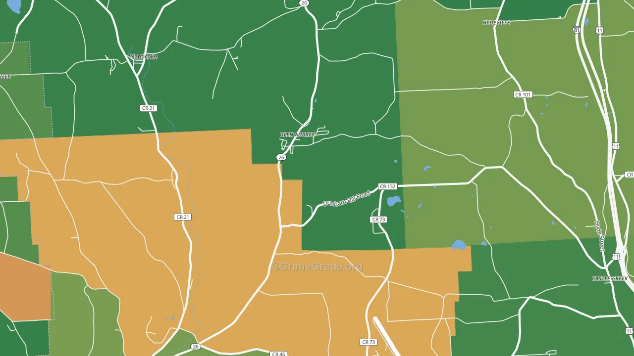 Glen Aubrey, NY Map of Drug-Related Crime Rates