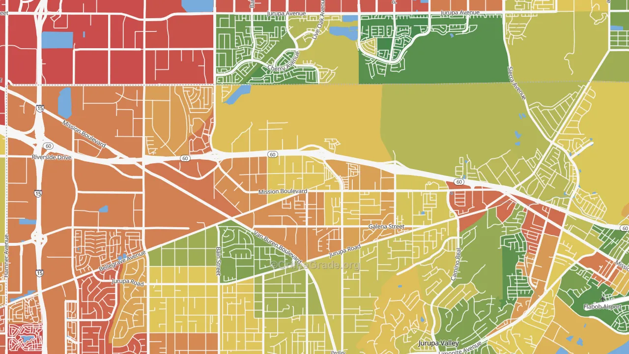 Glen Avon, CA Map of Drug-Related Crime Rates