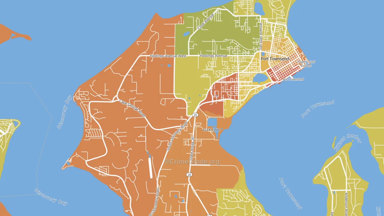 Glen Cove, WA Map of Drug-Related Crime Rates