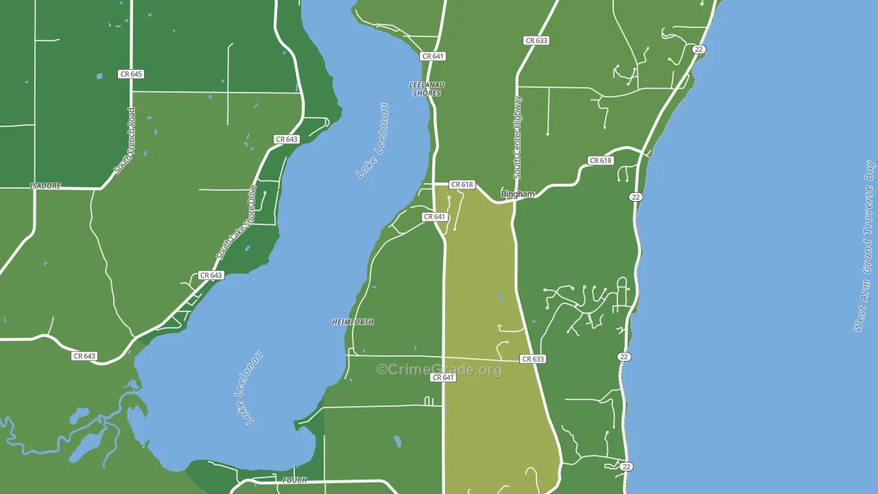 Glen Haven, MI Map of Drug-Related Crime Rates