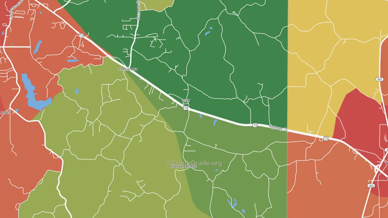 Glen, MS Map of Drug-Related Crime Rates