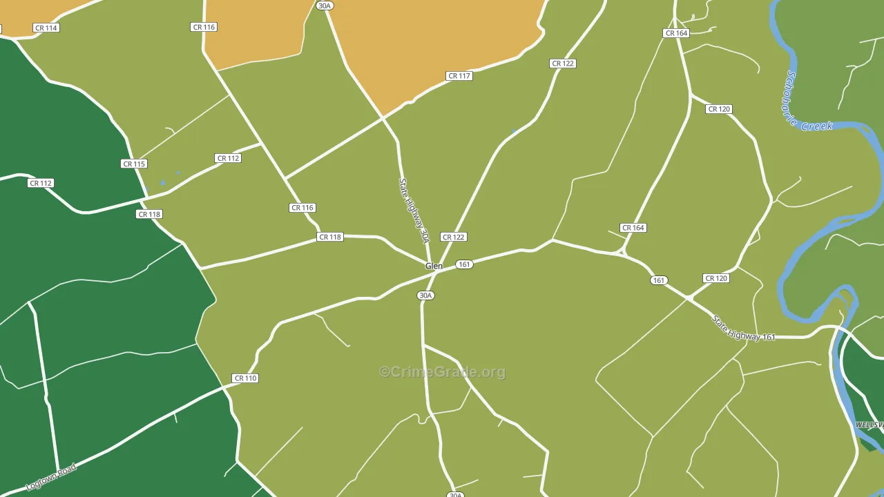 Glen, NY Map of Drug-Related Crime Rates