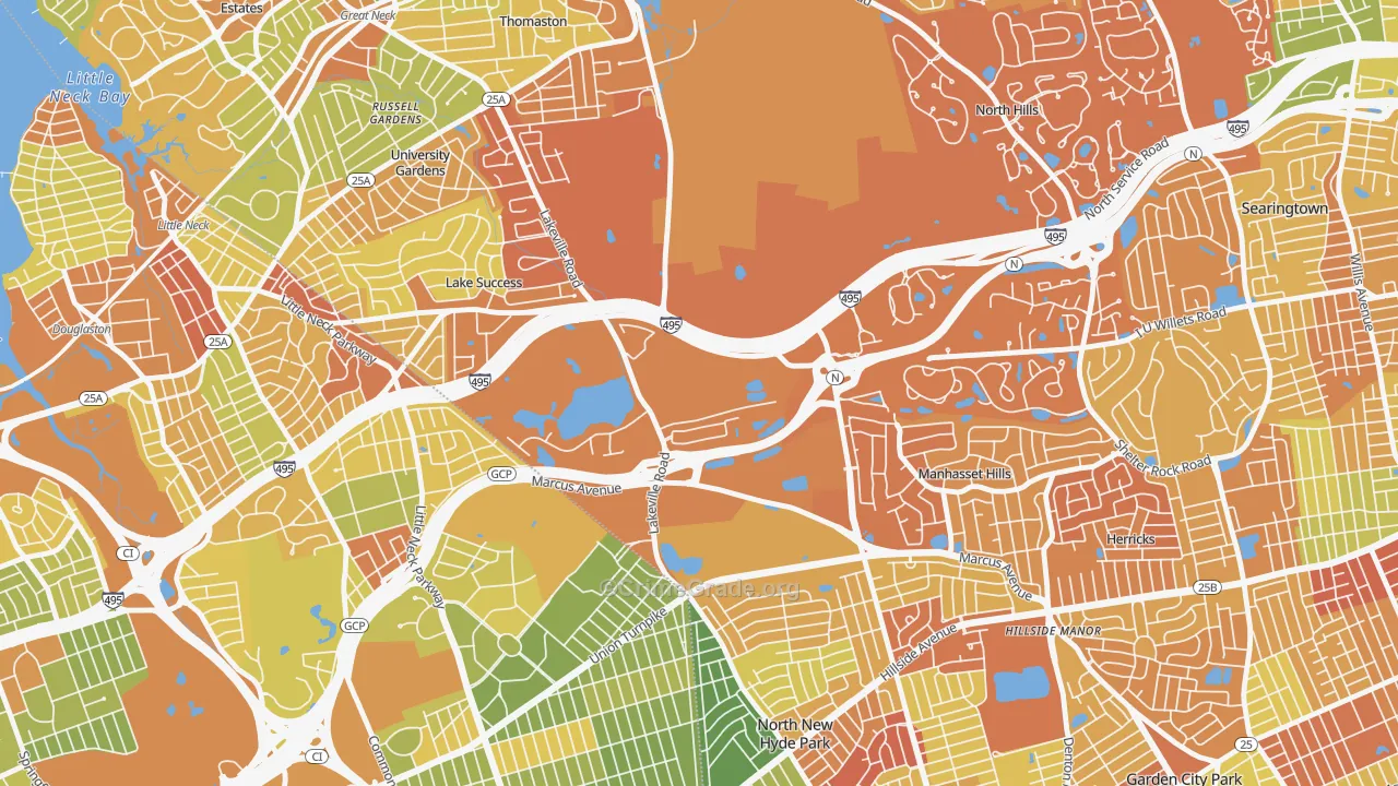 Glen Oaks, NY Map of Drug-Related Crime Rates