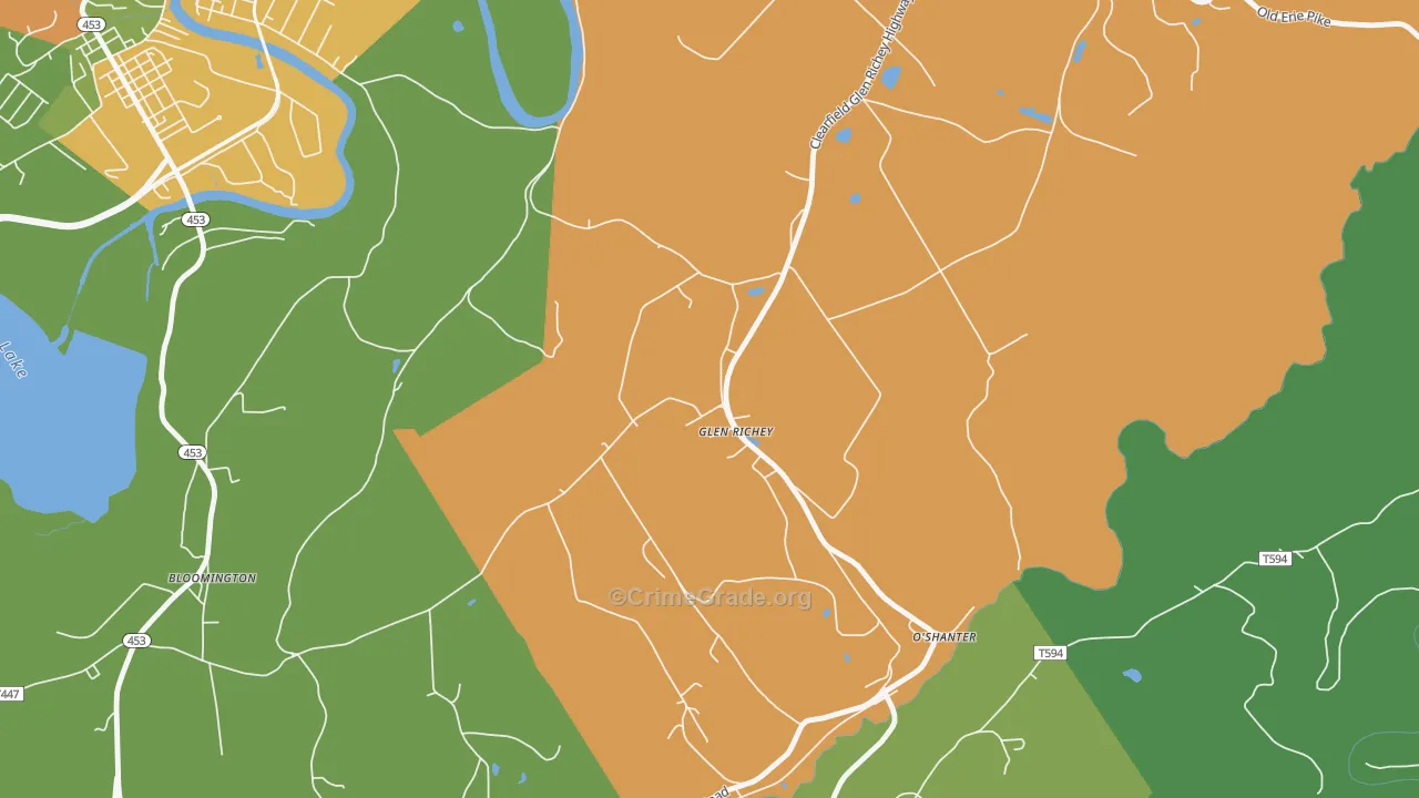 Glen Richey, PA Map of Drug-Related Crime Rates