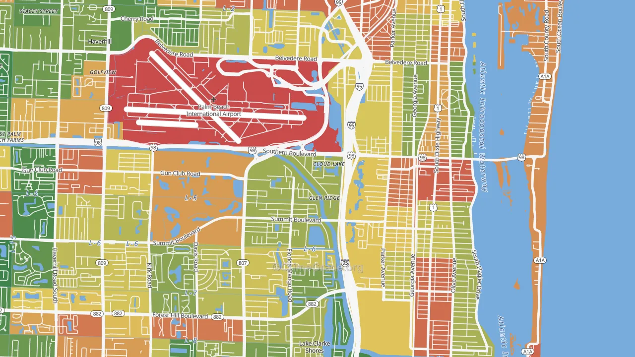 Glen Ridge, FL Map of Drug-Related Crime Rates
