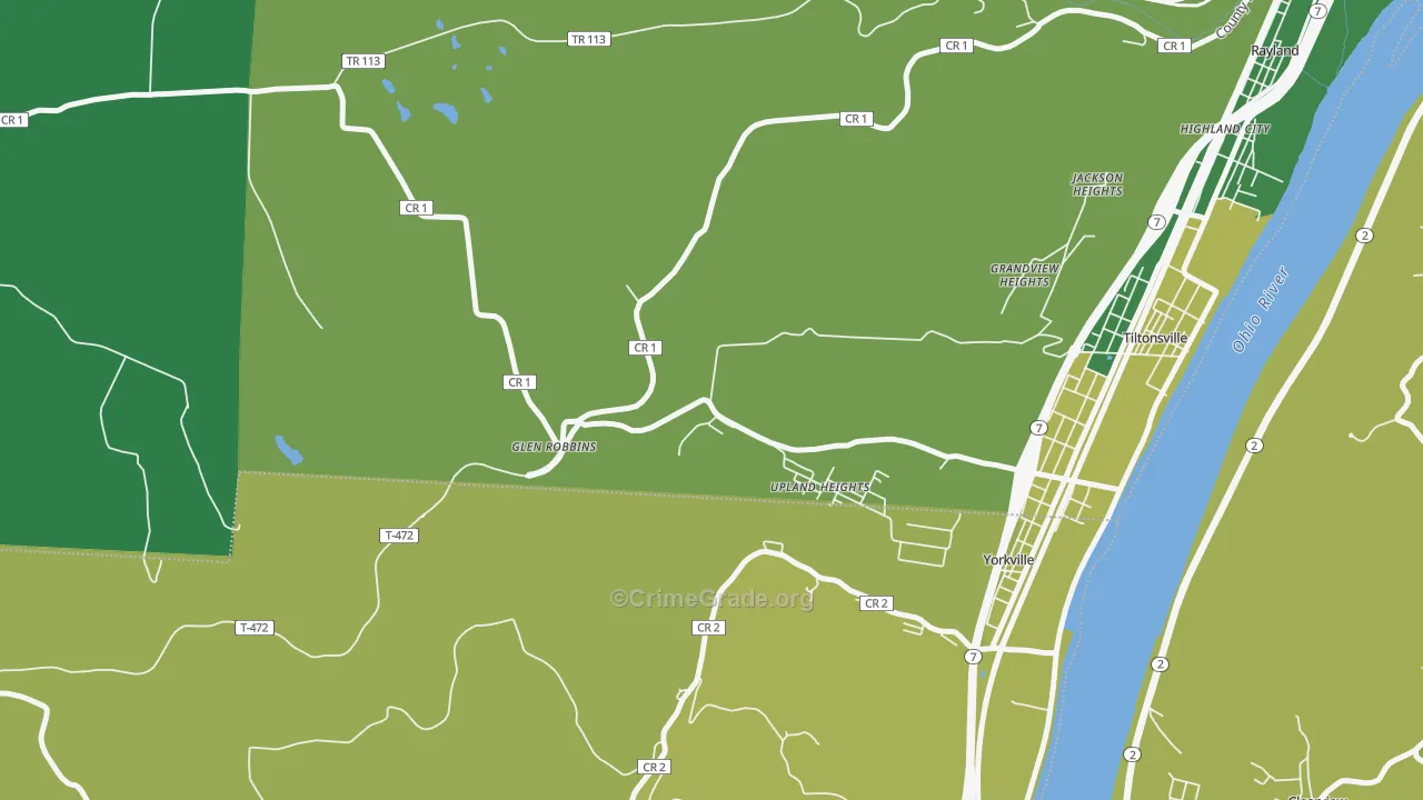 Glen Robbins, OH Map of Drug-Related Crime Rates