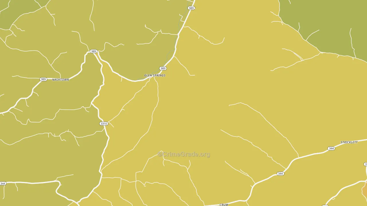 Glen Springs, KY Map of Drug-Related Crime Rates