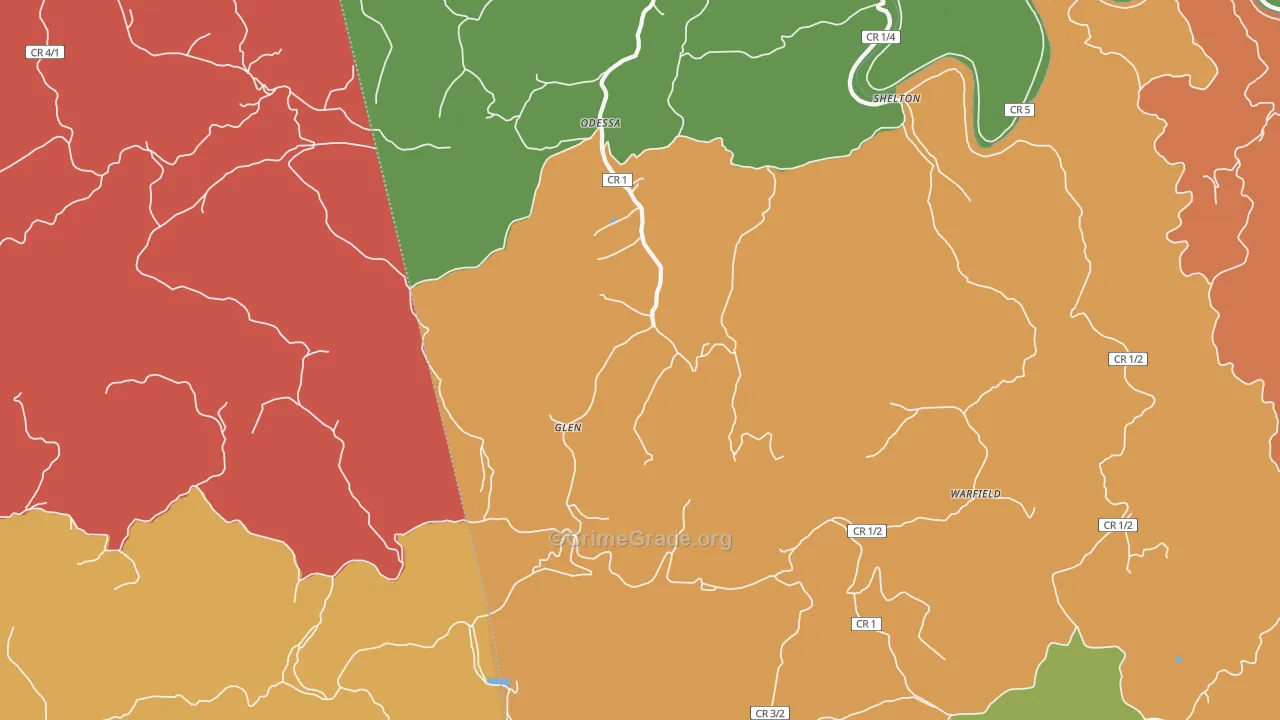 Glen, WV Map of Drug-Related Crime Rates