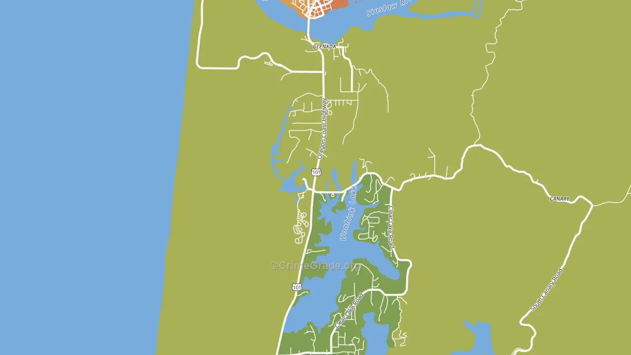 Glenada, OR Map of Drug-Related Crime Rates