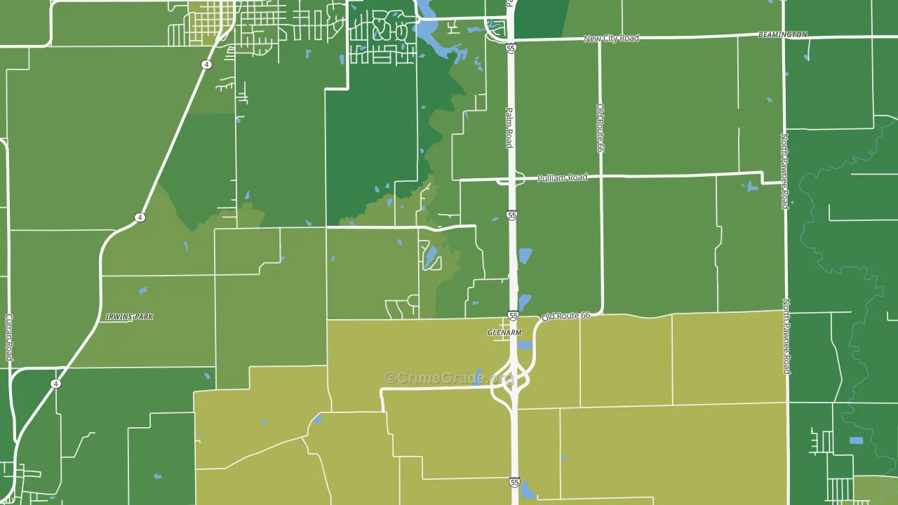 Glenarm, IL Map of Drug-Related Crime Rates