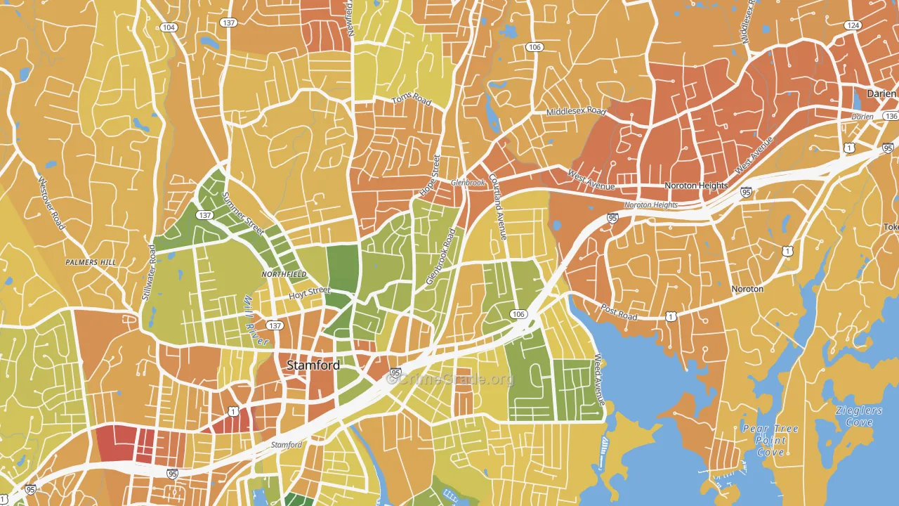 Glenbrook, Stamford, CT Map of Drug-Related Crime Rates