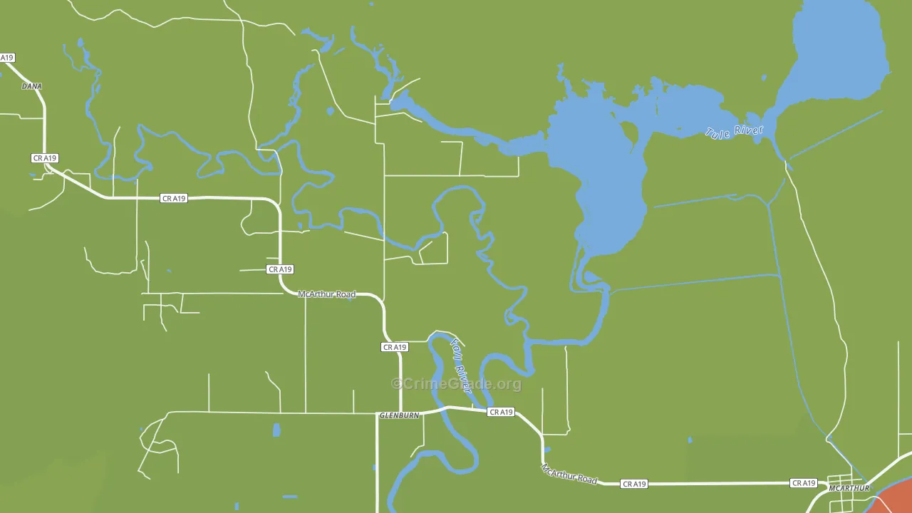 Glenburn, CA Map of Drug-Related Crime Rates