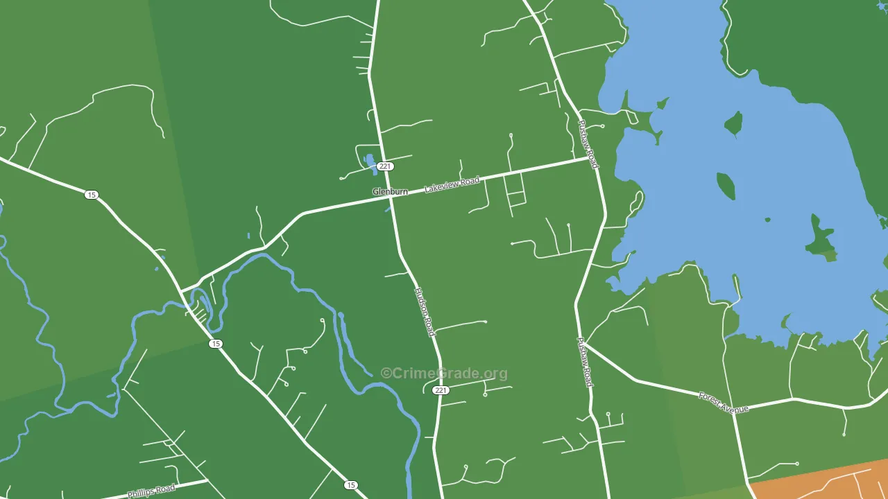 Glenburn Center, ME Map of Drug-Related Crime Rates