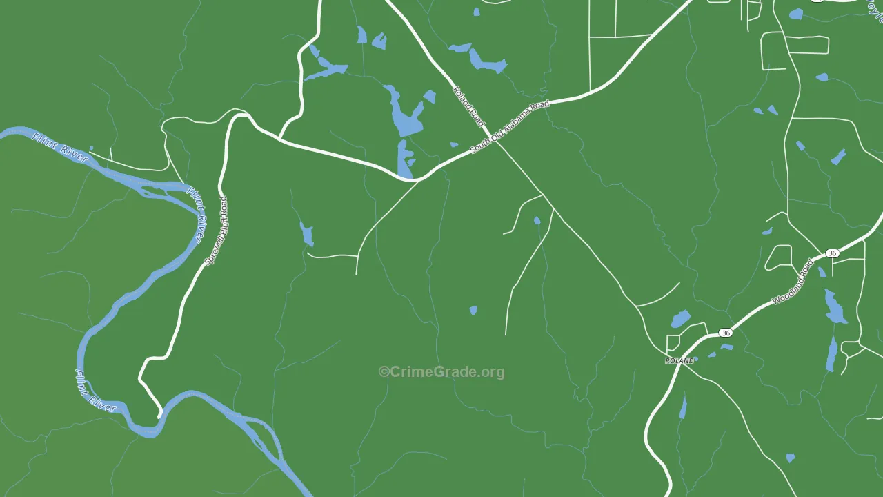 Glencliff, GA Map of Drug-Related Crime Rates
