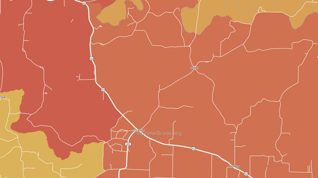 Glencoe, AR Map of Drug-Related Crime Rates