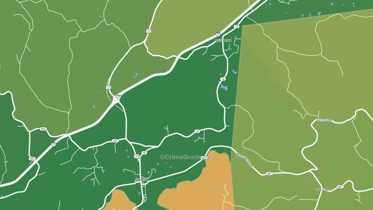 Glencoe, KY Map of Drug-Related Crime Rates