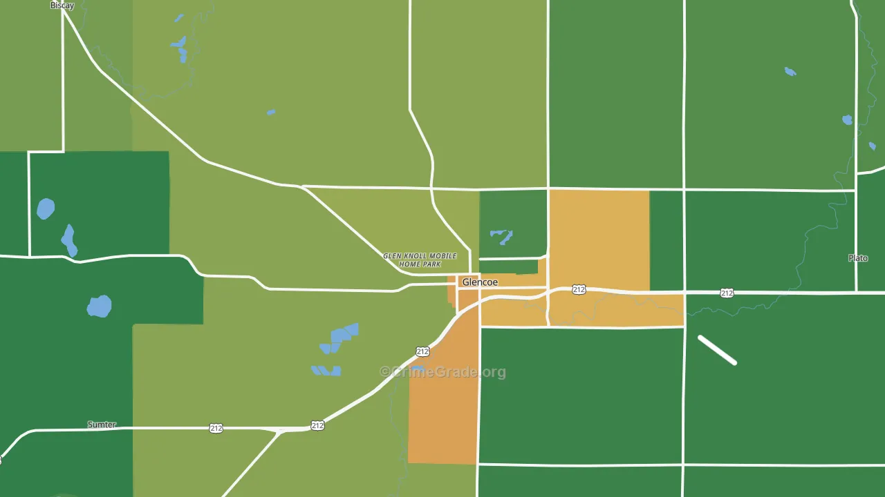 Glencoe, MN Map of Drug-Related Crime Rates