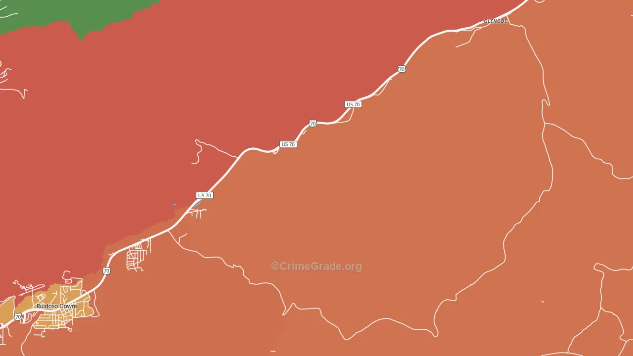 Glencoe, NM Map of Drug-Related Crime Rates