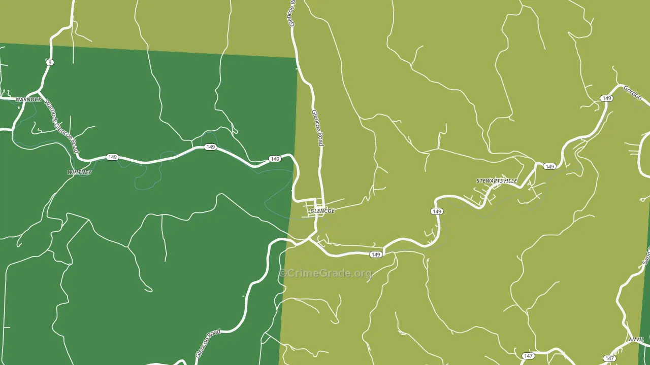 Glencoe, OH Map of Drug-Related Crime Rates