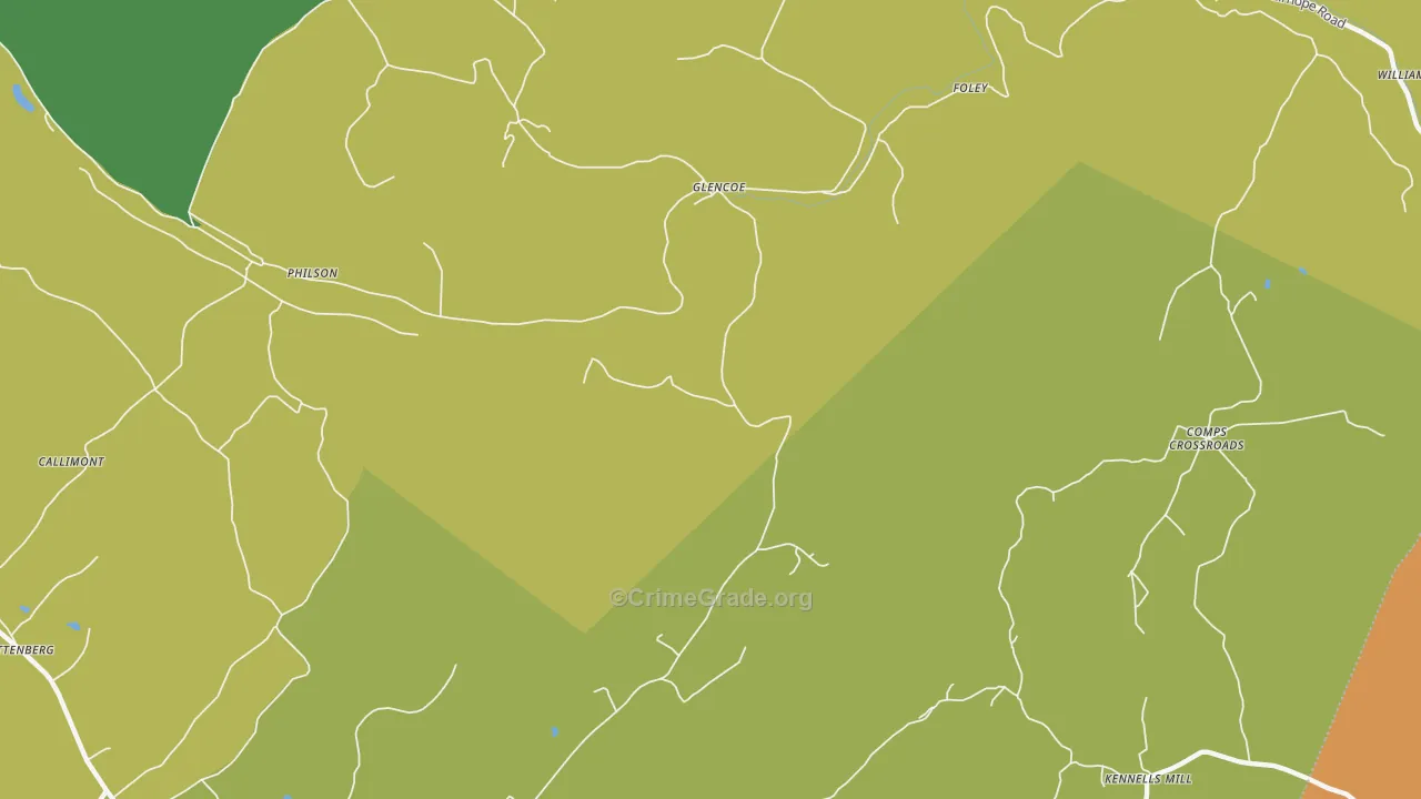 Glencoe, PA Map of Drug-Related Crime Rates