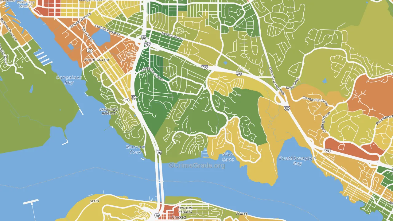 Glencove, Vallejo, CA Map of Drug-Related Crime Rates