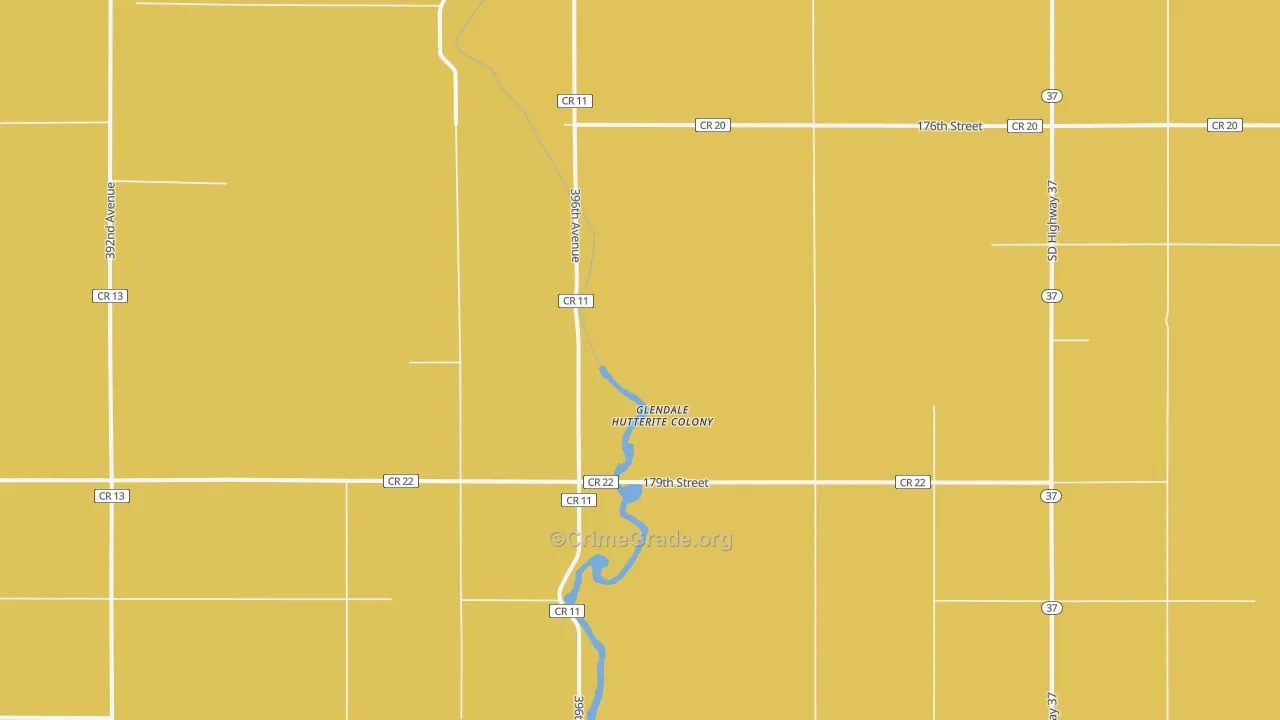 Glendale Colony, SD Map of Drug-Related Crime Rates