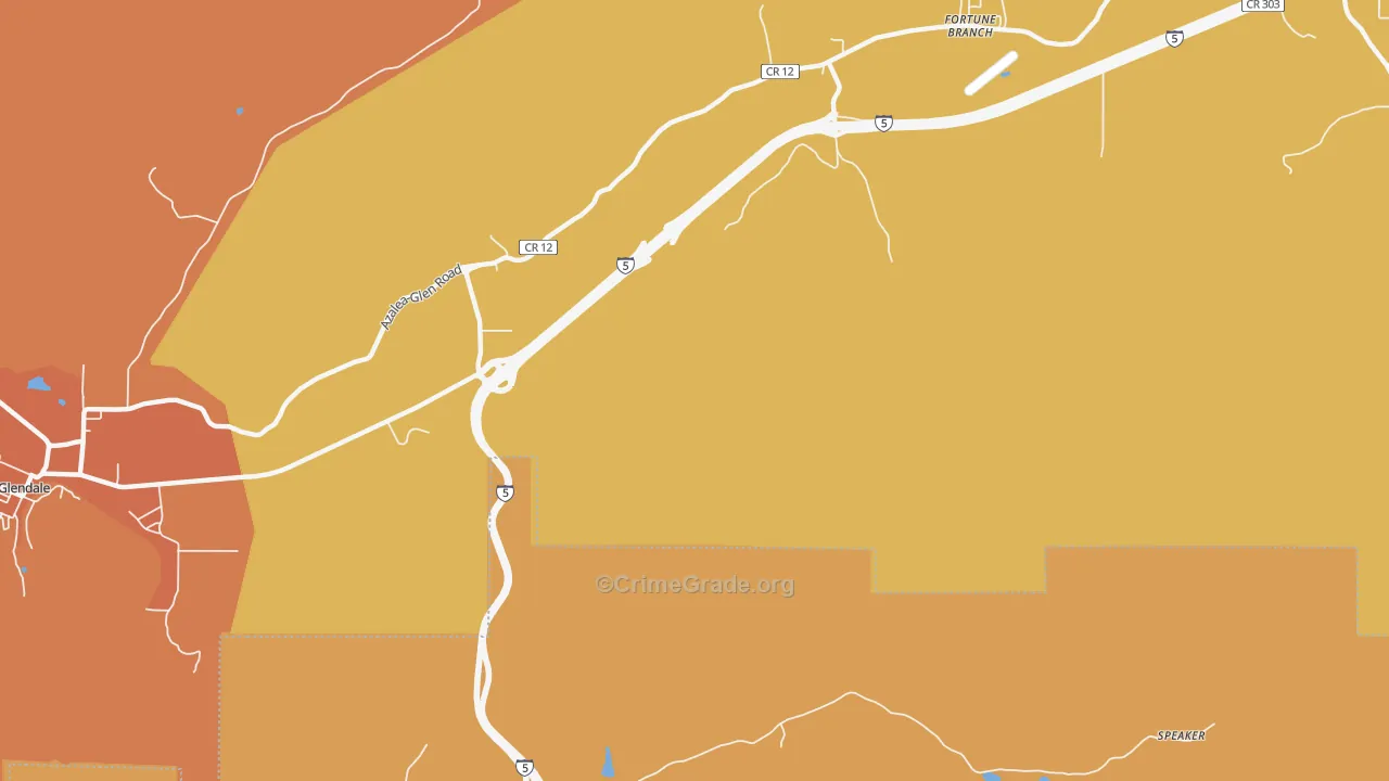 Glendale Junction, OR Map of Drug-Related Crime Rates
