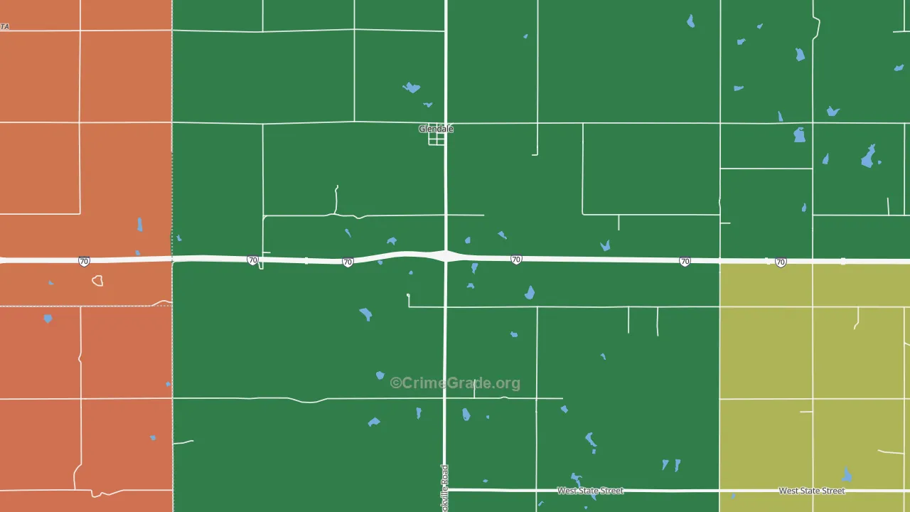 Glendale, KS Map of Drug-Related Crime Rates