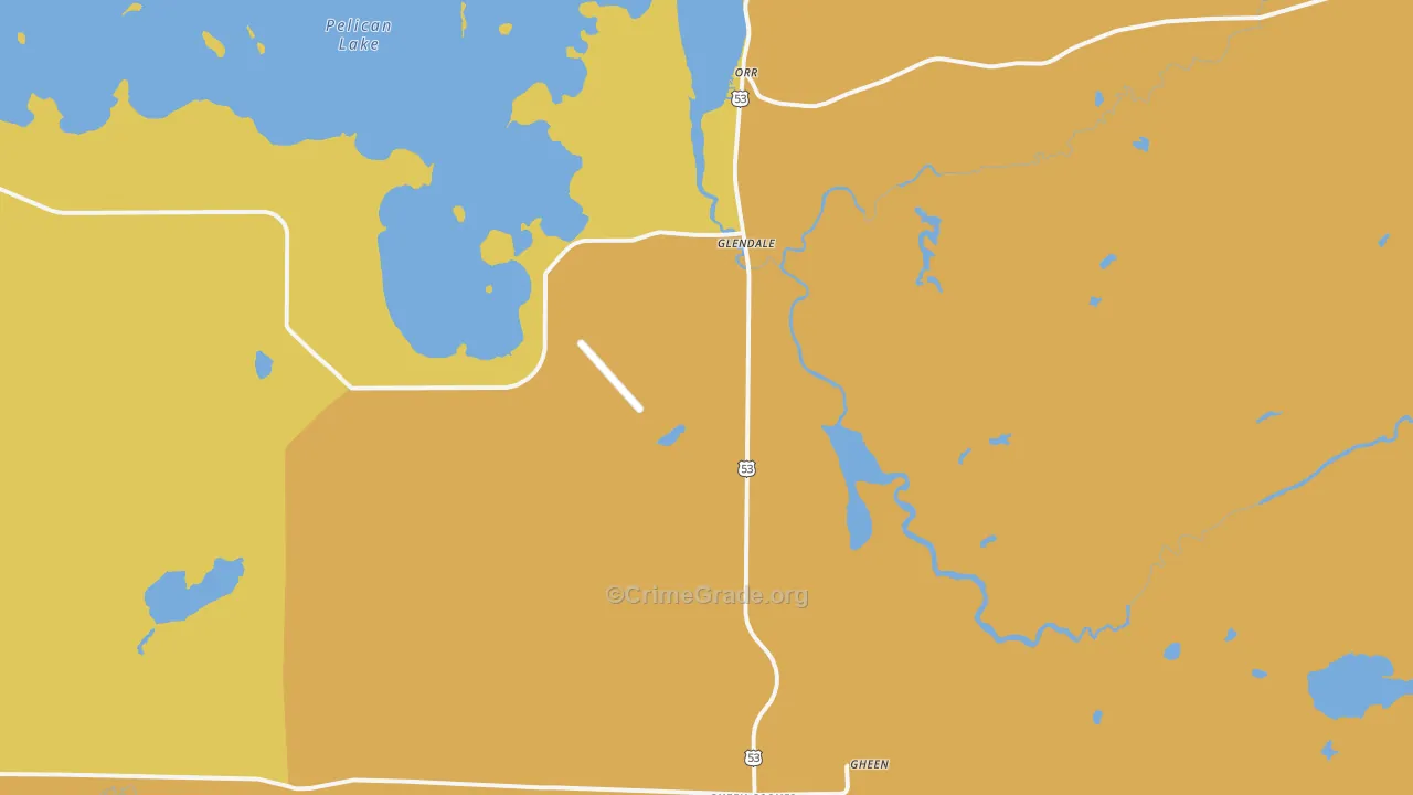 Glendale, MN Map of Drug-Related Crime Rates