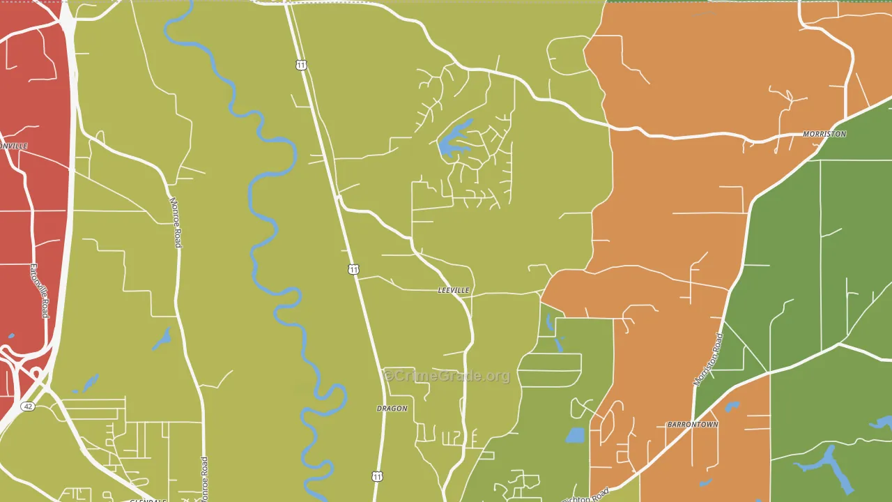 Glendale, MS Map of Drug-Related Crime Rates
