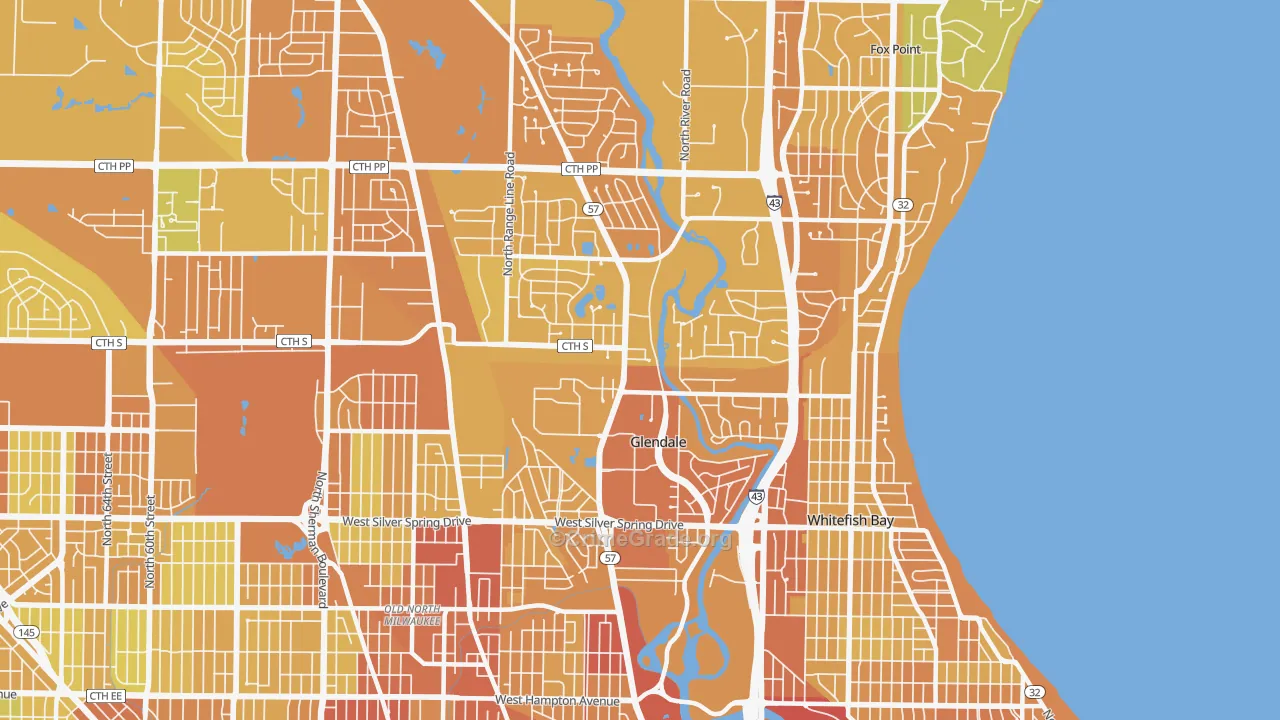 Glendale, WI Map of Drug-Related Crime Rates
