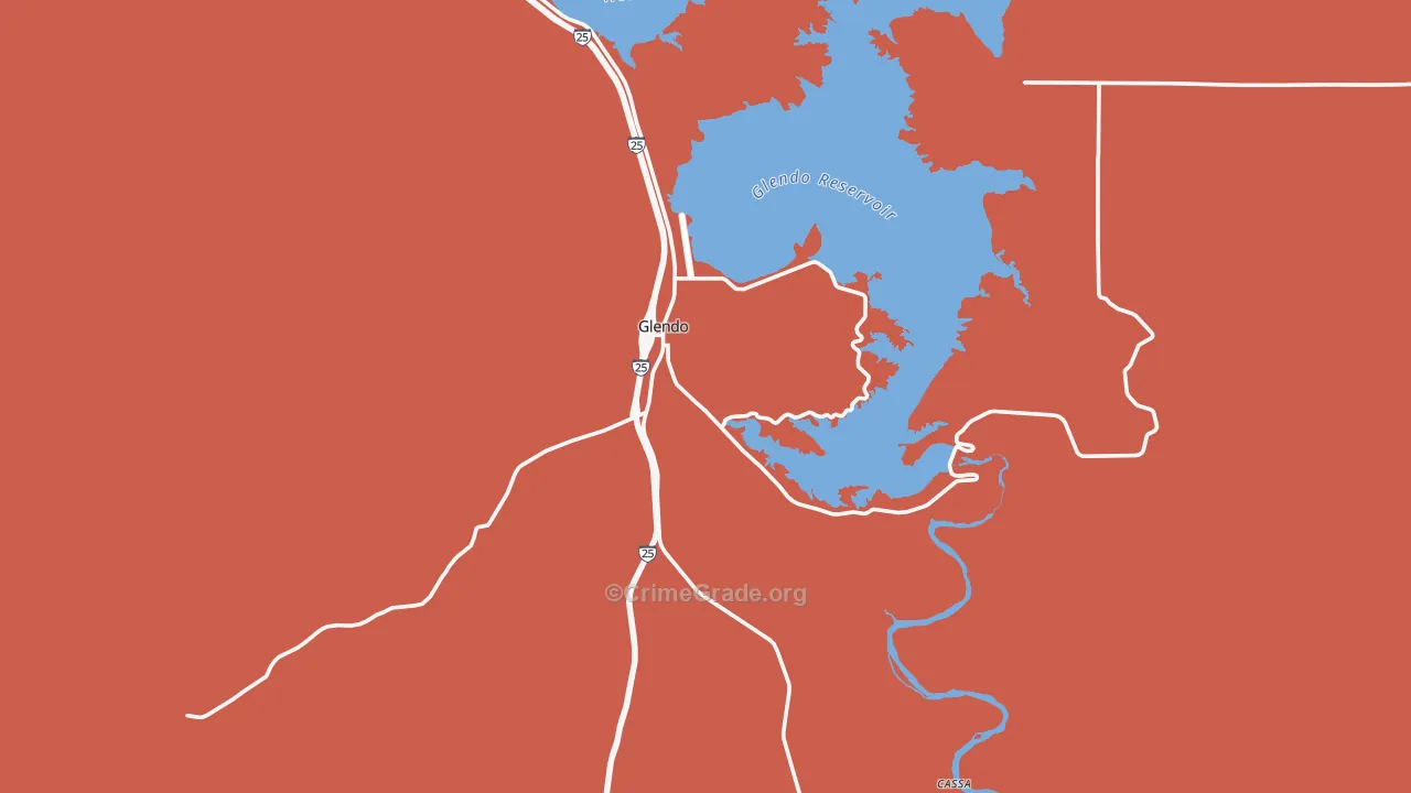 Glendo, WY Map of Drug-Related Crime Rates