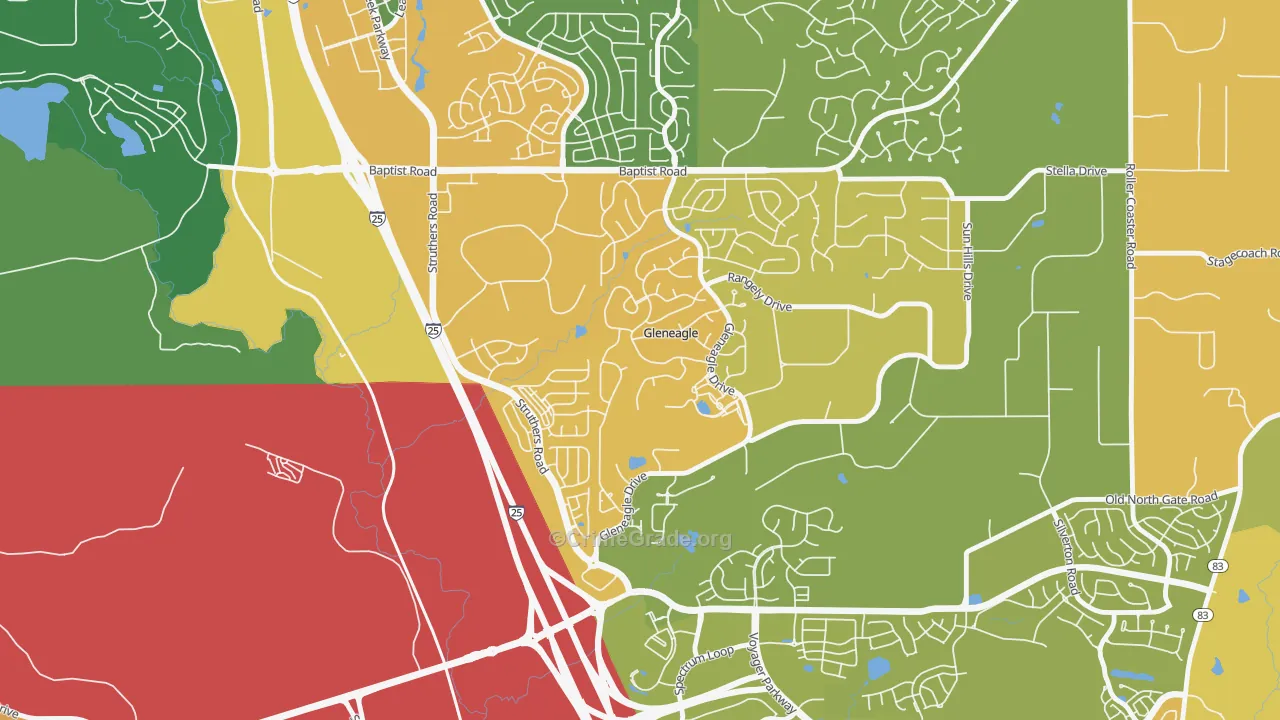 Gleneagle, CO Map of Drug-Related Crime Rates