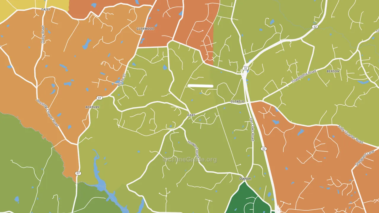 Glenelg, MD Map of Drug-Related Crime Rates