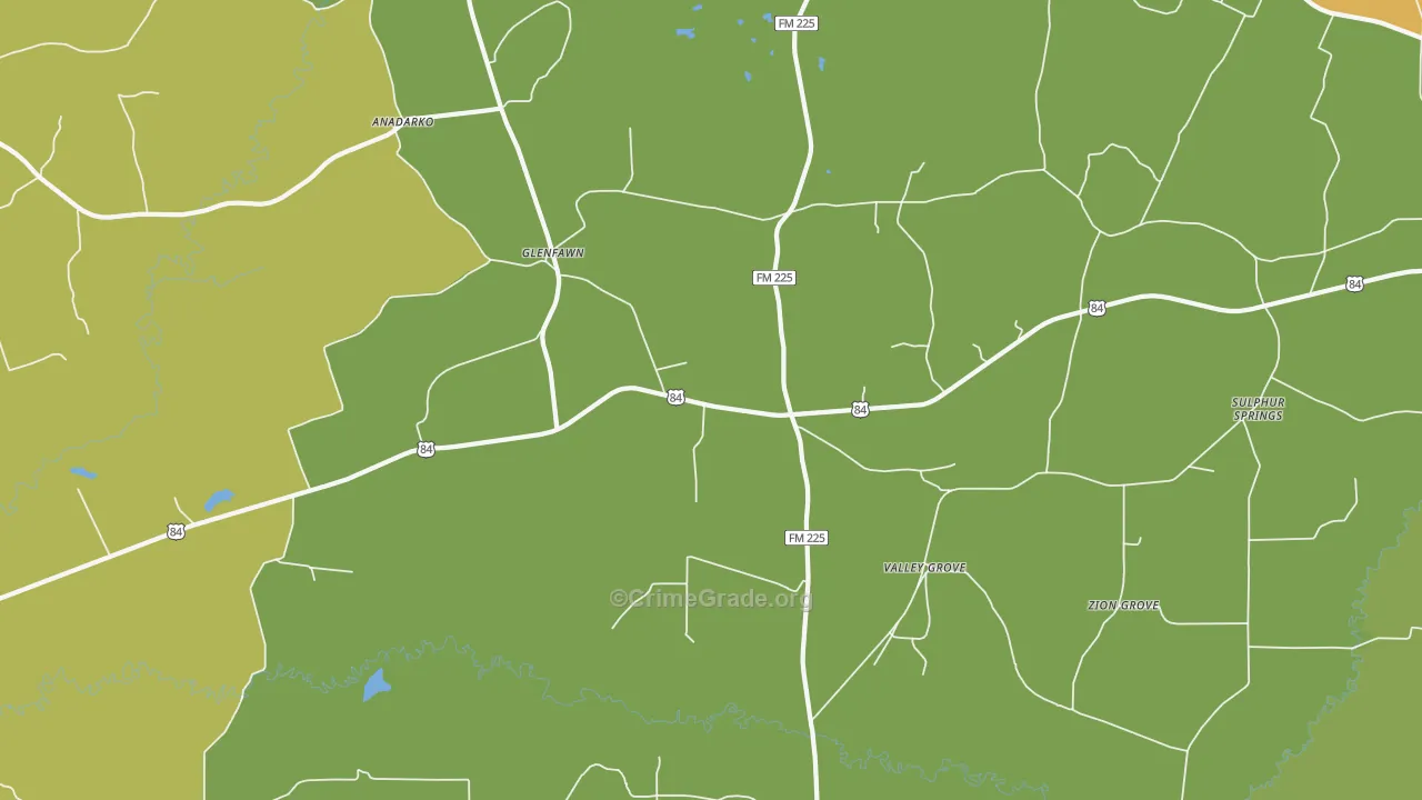 Glenfawn, TX Map of Drug-Related Crime Rates