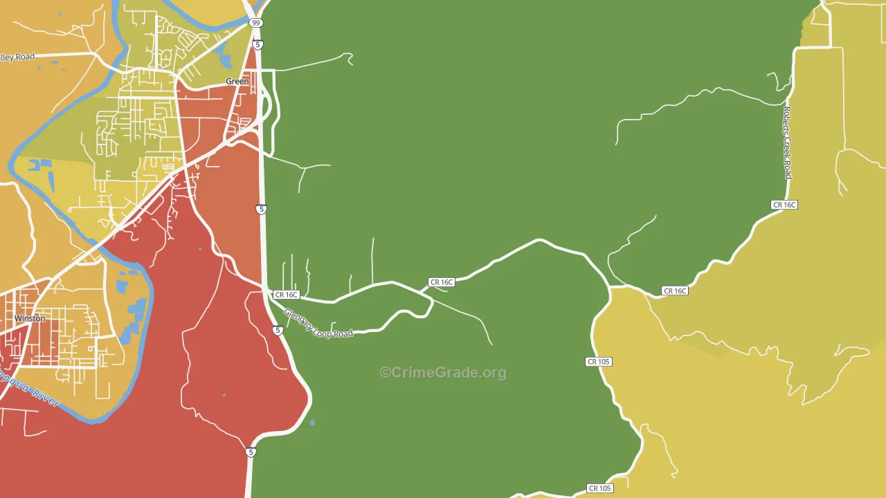 Glengary, OR Map of Drug-Related Crime Rates