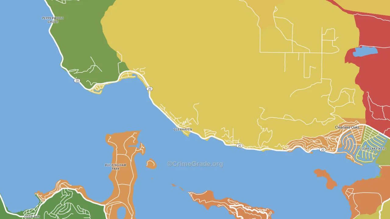 Glenhaven, CA Map of Drug-Related Crime Rates