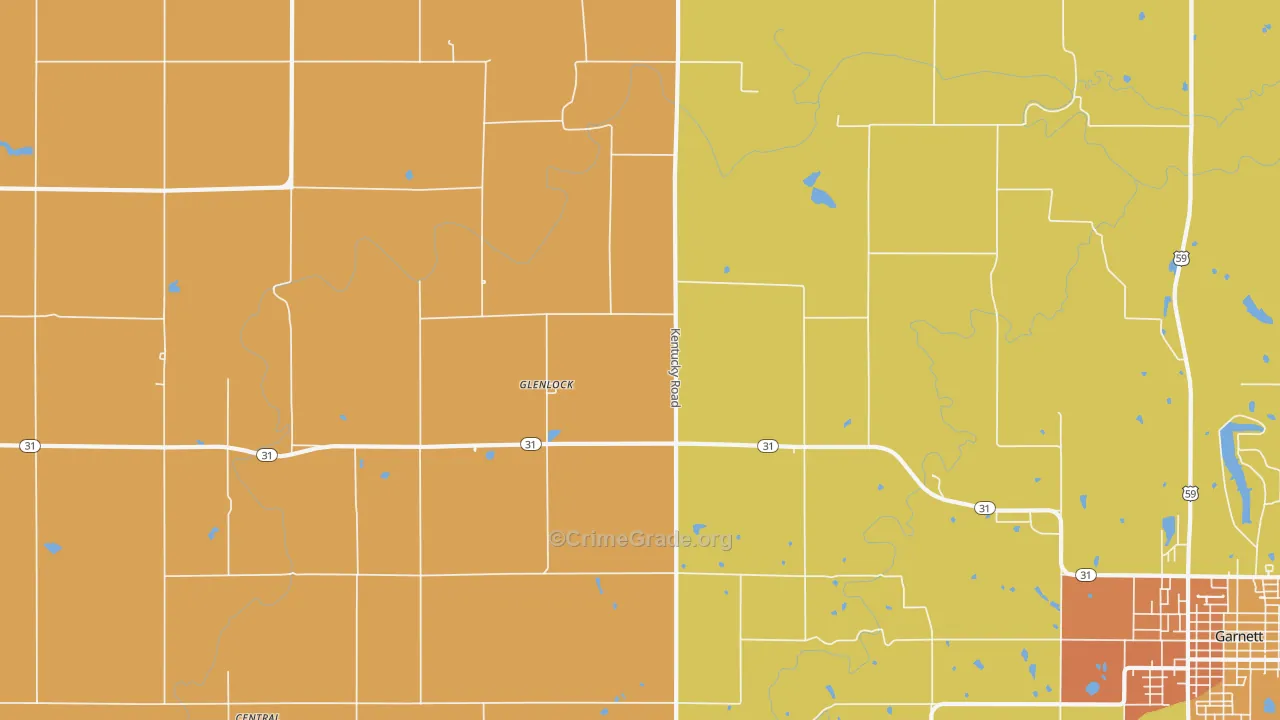 Glenlock, KS Map of Drug-Related Crime Rates