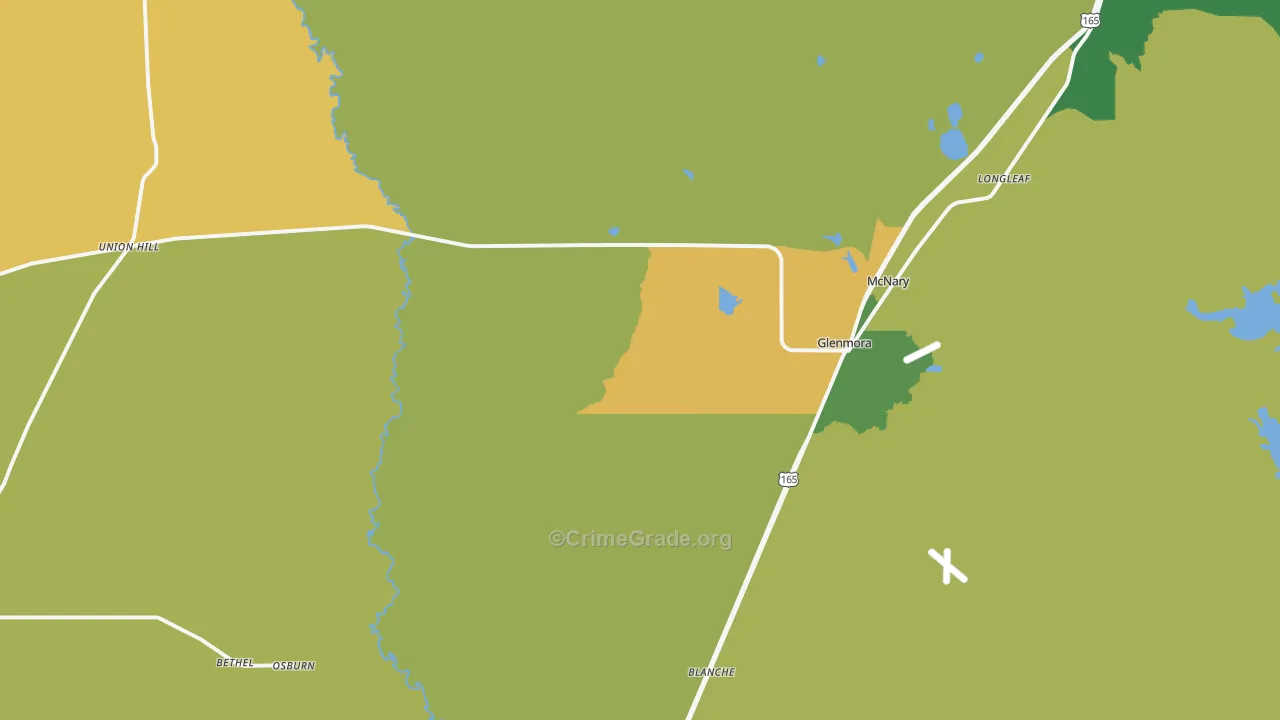 Glenmora, LA Map of Drug-Related Crime Rates