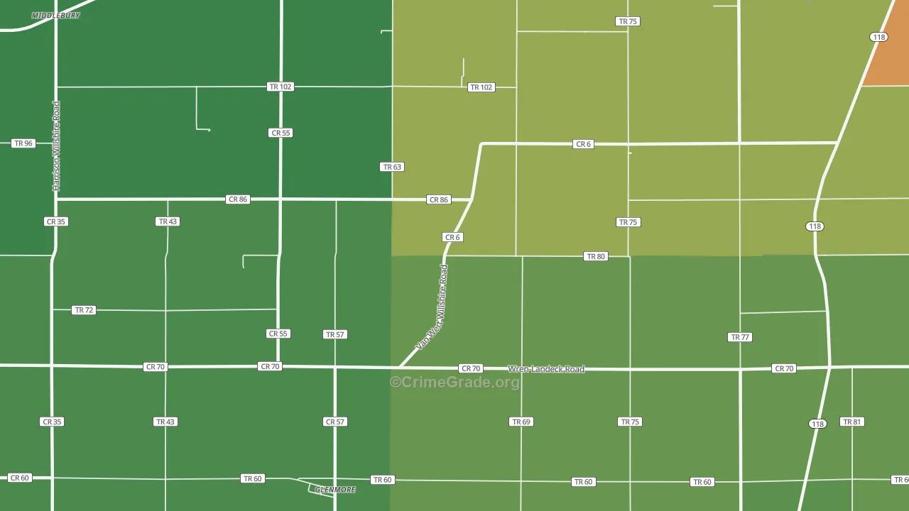 Glenmore, OH Map of Drug-Related Crime Rates